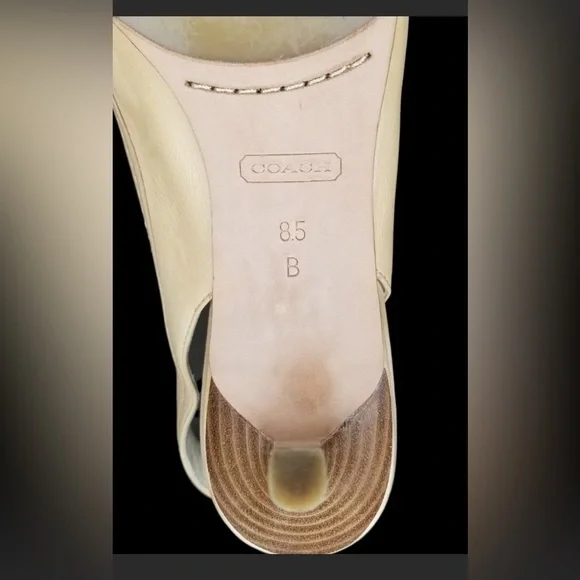 Coach Miranda Open-Toe Slingback in Cream sz 8.5 - Picture 6 of 6